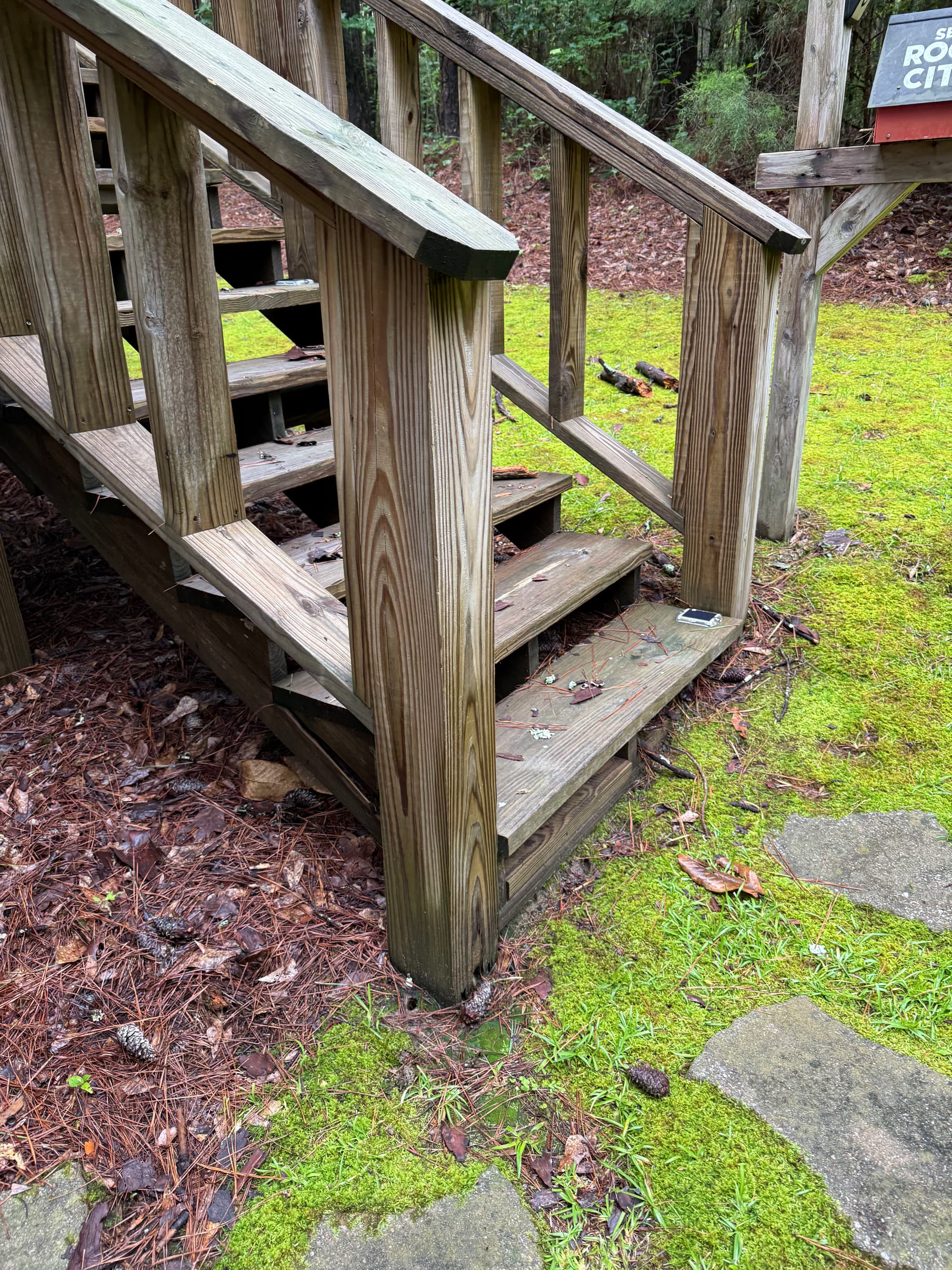 Gallery photos for Rotted Stair Stringers Replaced on a Treehouse Guesthouse: Image #1