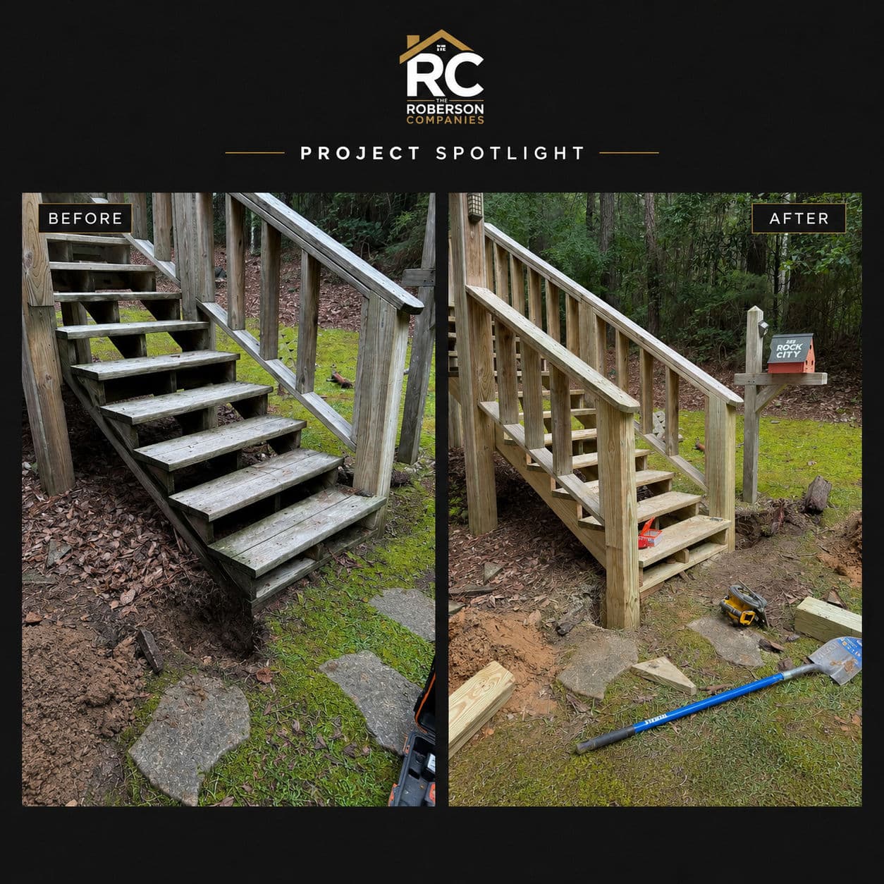 Project Rotted Stair Stringers Replaced on a Treehouse Guesthouse image