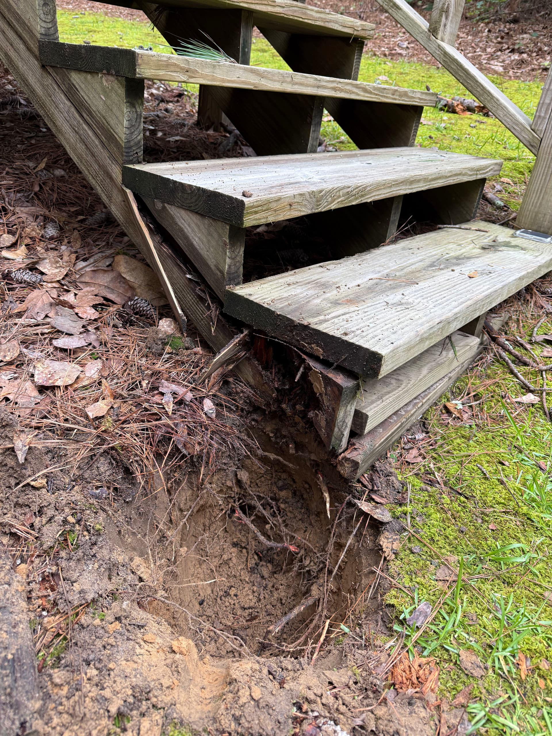 Gallery photos for Rotted Stair Stringers Replaced on a Treehouse Guesthouse: Image #3