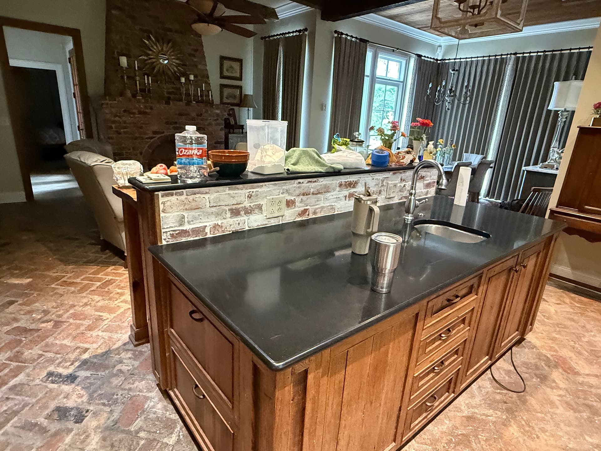 Gallery photos for Old Tile Out, Whitewashed Brick In - Kitchen Backsplash Upgrade: Image #1