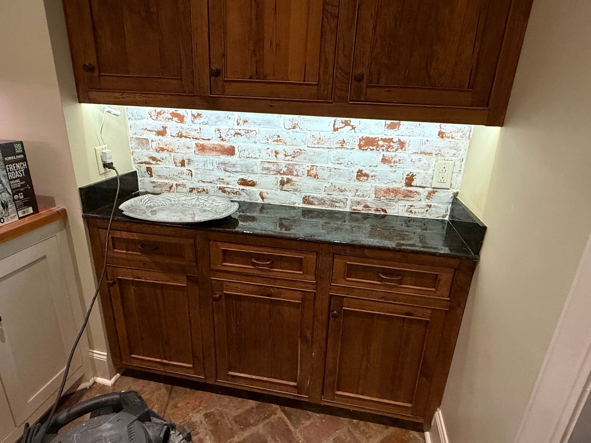 Gallery photos for Old Tile Out, Whitewashed Brick In - Kitchen Backsplash Upgrade: Image #2